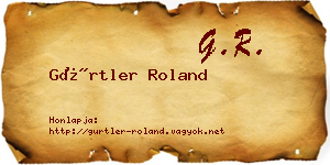 Gürtler Roland névjegykártya